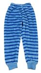 Modré pruhované chlupaté pyžamové kalhoty Alive