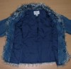 Modrý riflový zateplený kabátek s kožíškem a kytičkami zn. Next
