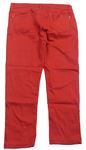 Červené plátěné capri kalhoty