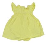 Žluté bavlněné šaty s madeirou a všitým body Mothercare
