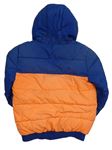 Tmavomodro-neonově oranžová šusťáková zateplená bunda s kapucí zn. George