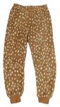Hnědé puntíkaté chlupaté pyžamové kalhoty Primark