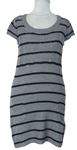 Dámské šedo-černé pruhované svetrové šaty Blind Date 
