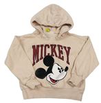 Broskvová crop mikina s Mickeym a kapucí Disney