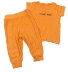 2set- Oranžové žebrované tričko + Tepláky 