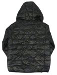 Černo-khaki army šusťáková prošívaná zimní bunda s kapucí zn. Primark