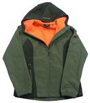 Khaki-zelená softshellová bunda s kapucí icepeak