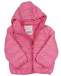 Růžová šusťáková přechodová bunda s kapucí Mothercare