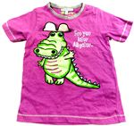 Fialové tričko s krokodýlem zn. Marks&Spencer