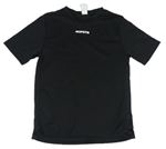 Černé sportovní funkční tričko s logem Decathlon