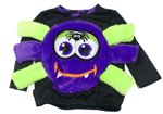Kostým - Černá mikina s fialovým pavoukem F&F
