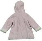 Růžový semišový zateplený kabát s kapucí zn. Mothercare 