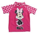 Tmavorůžové UV tričko s Minnie a srdíčky Miniclub