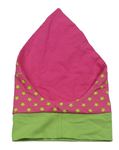 Růžovo-zelený bavlněný šátek s hvězdičkami 