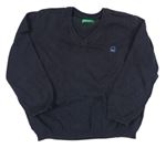 Tmavošedý lehký svetr s logem Benetton