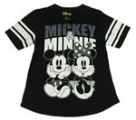 Černé oversize tričko s Mickeym a Minnie Disney