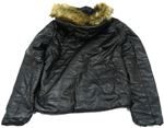 Černá koženková zimní bunda 