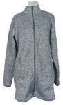 Dámský šedý melírovaný pletený kabát  