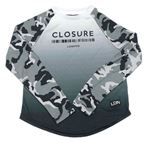 Bílo-šedo-army sportovní triko s nápisem Closure