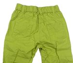 Zelené plátěné kalhoty s kytičkami 