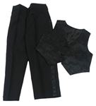 2set - Černé slavnostní kalhoty + vesta