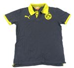 Šedé polo tričko s logem - Borussia Dortmund Puma 