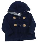 Tmavomodrý fleecový kojenecký kabátek s kapucí Debenhams