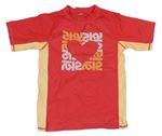 Červeno-žluté UV tričko s potiskem 