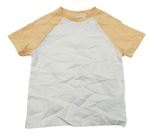 Bílo-světleoranžové melírované tričko Next