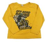 Žluté triko s motorkou Dopodopo