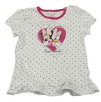 Bílé puntíkované tričko s Minnie a Daisy Disney