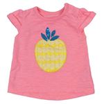 Neonově růžové tričko s ananasem F&F