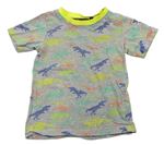 Šedo-barevné pyžamové tričko s dinosaury 