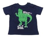 Tmavomodré tričko s dinosaurem Primark