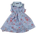 Světlemodré květované šifonové šaty George