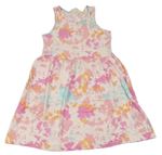 Smetanovo-barevné batikované šaty H&M