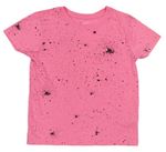 Neonově růžovo-černé tričko s flíčky Primark