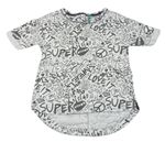 Bílo-šedé vzorované mikinové tričko s nápisy Next