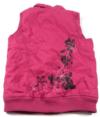 Růžová plátěná zateplená vesta 