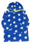 Cobaltově modré froté županové šaty s hvězdičkami a kapucí miniclub