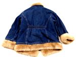 Modrá riflová zateplená bunda s kožíškem zn. Adams