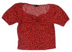 Červené květované crop tričko New Look
