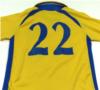 Žluto-modré sportovní triko s nápisy 