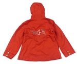 Červená jarní bunda s kapucí 