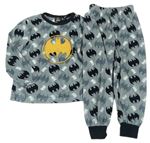Šedo-černo-bílé plyšové pyžamo - Batman Primark