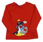 Červené triko s dinosaury Rebel