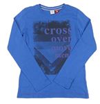 Modré triko s potiskem s nápisy S. Oliver