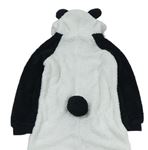 Bílo-černá chlupatá kombinéza s kapucí - Panda  zn. Tu 