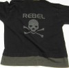 Černo-béžové triko s lebkou a kapucí zn. Rebel