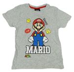 Světlešedé tričko s Mario Bros